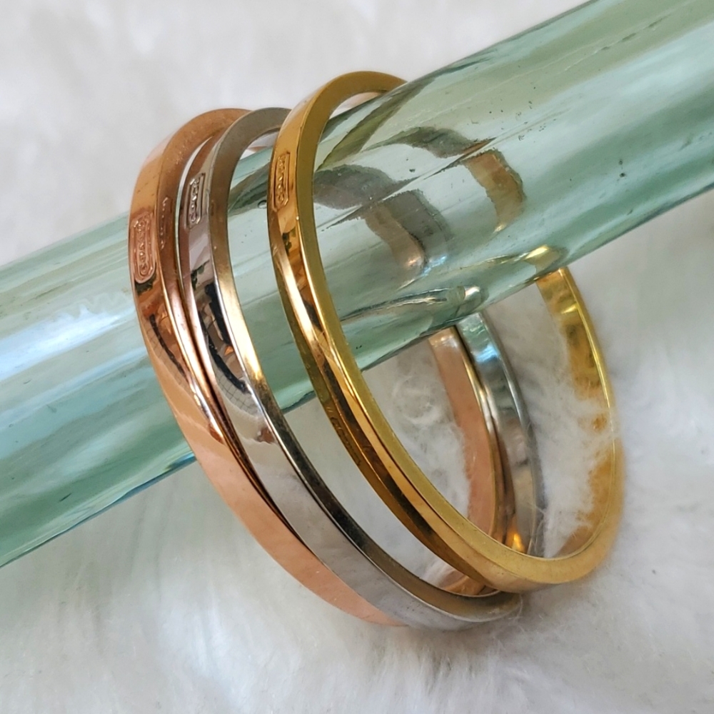 NWOT Coach Metal Trio Bracelet Set